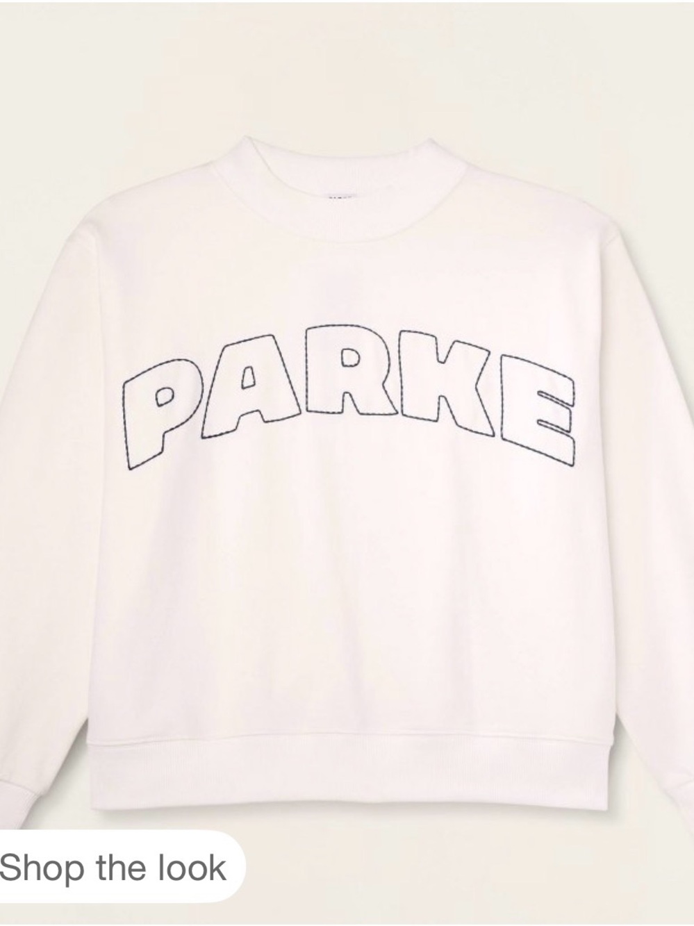 White 'PARKE' Crewneck Sweatshirt